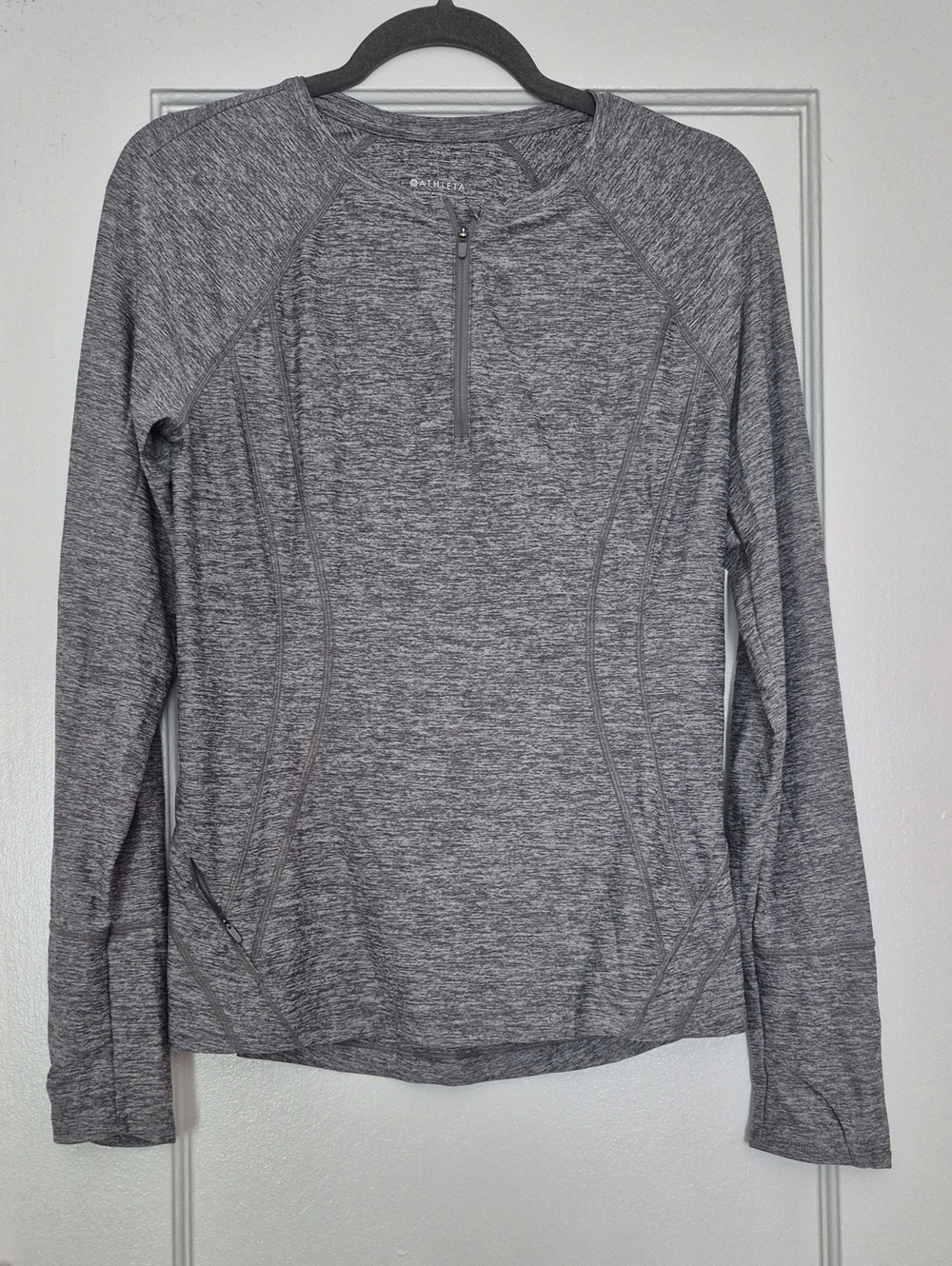 Athleta Pacifica Illume Half Zip In Heathered Gray